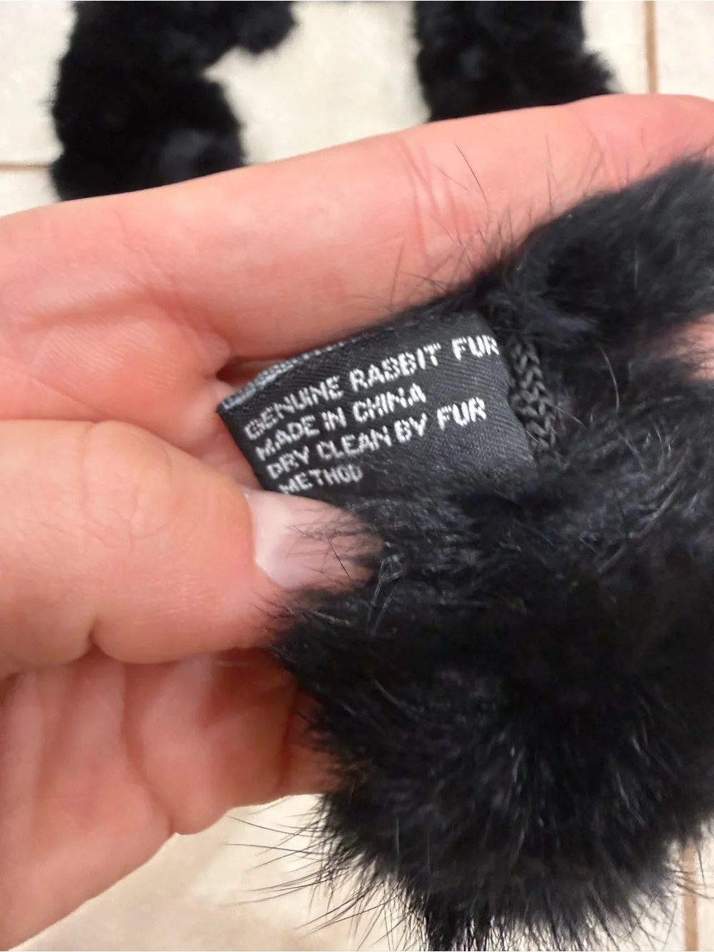 Black Genuine Rabbit Fur Scarf - Women's Fashion Accessory